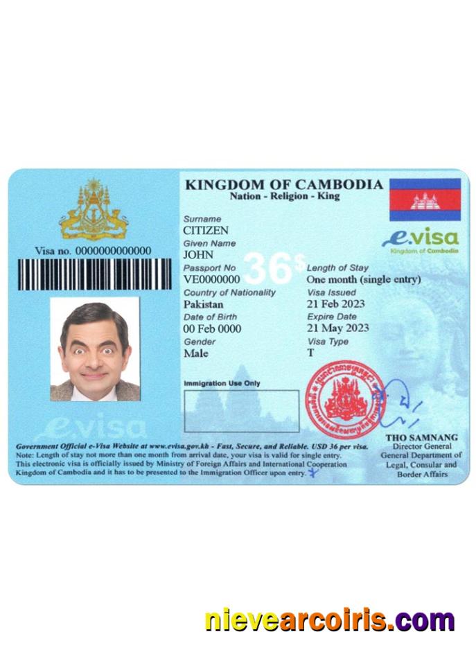 CAMBODIA visa version 2